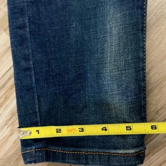 Machine Dark Wash Distressed Overalls Juniors Large - Picture 12 of 12